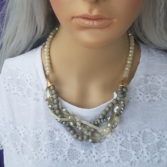 Gifted Hands Jewelry - Crazy Greys Statement Necklace